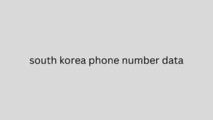 south korea phone number data