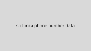 sri lanka phone number data